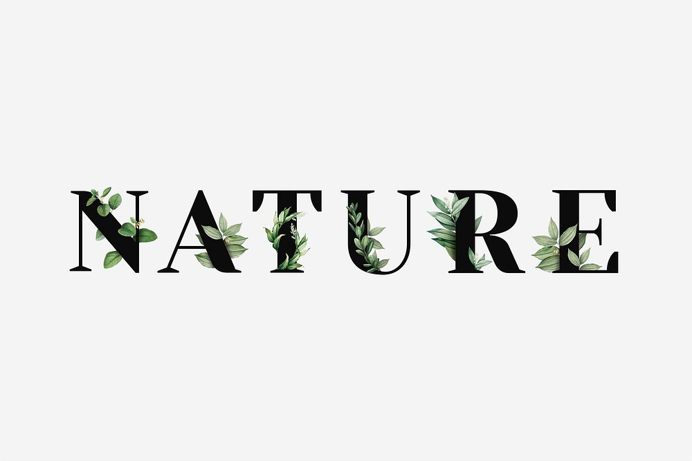 Botanical NATURE psd word typography