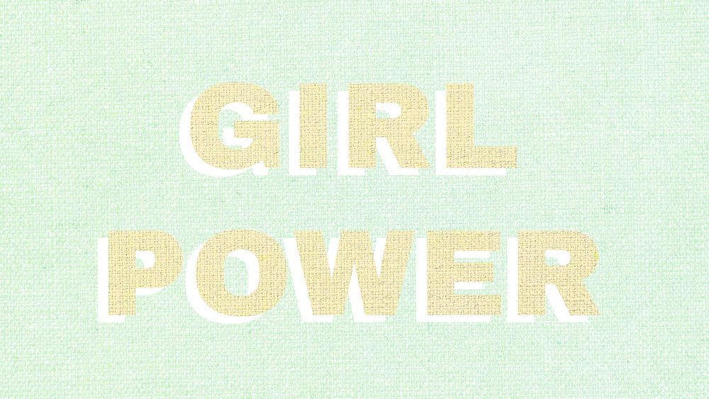Girl power lettering pastel shadow font