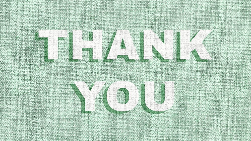 Thank you lettering fabric texture typography