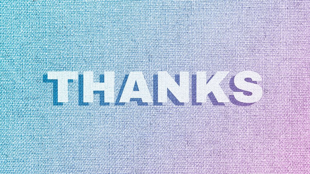Thanks word pastel fabric texture