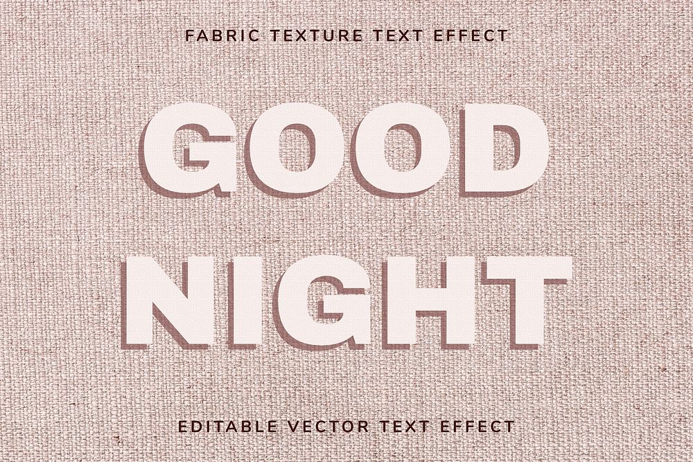 Vector editable text effect template pink fabric texture