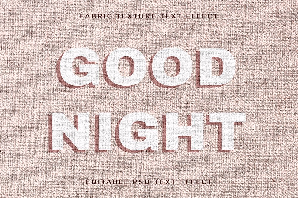 Psd editable text effect template fabric texture