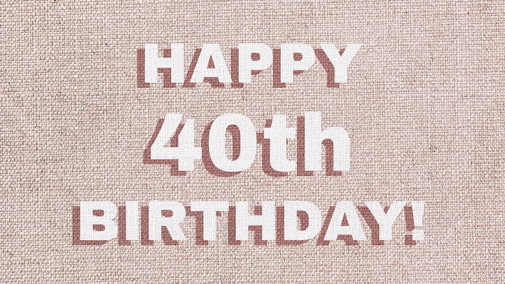 Happy 40th birthday message typography