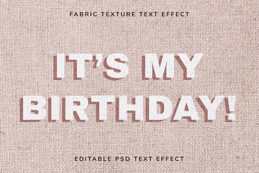 Beige editable fabric psd text effect template
