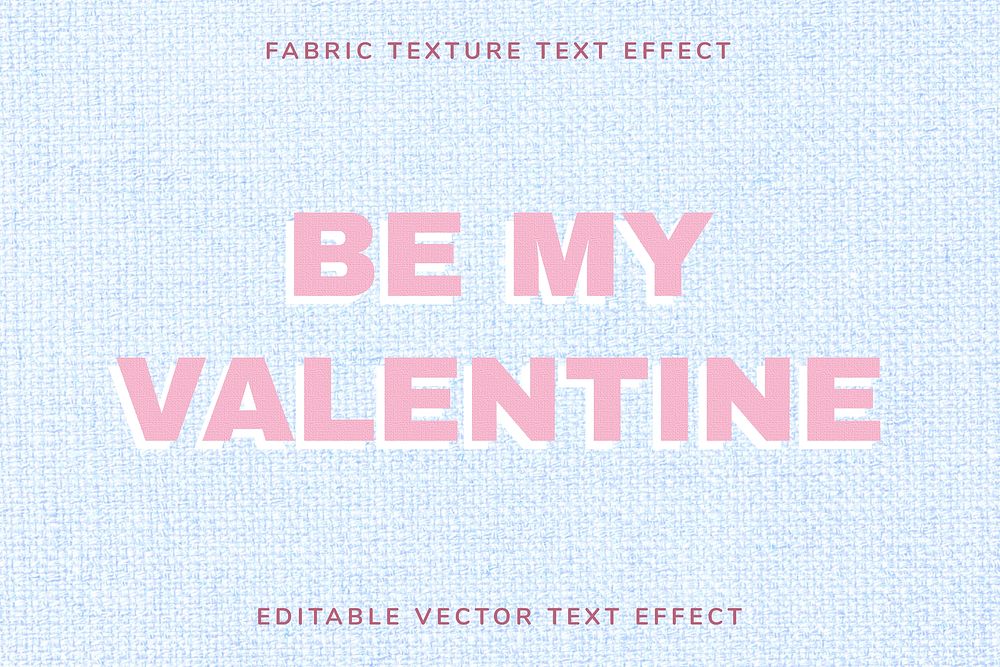 Fabric texture editable vector text effect template