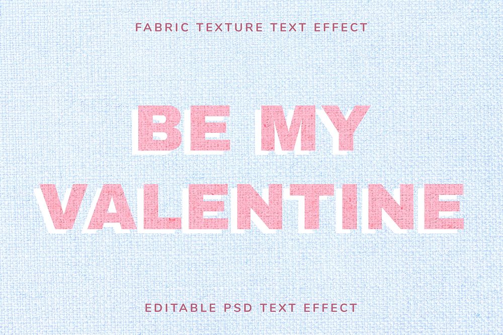 Fabric texture editable psd text effect template