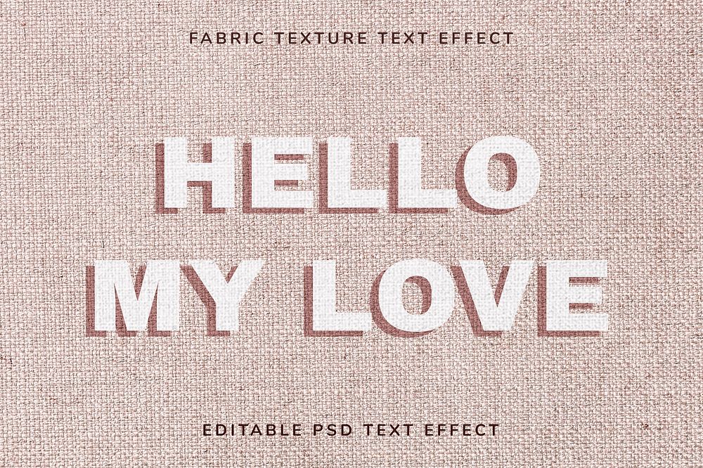 Fabric texture editable psd text effect template