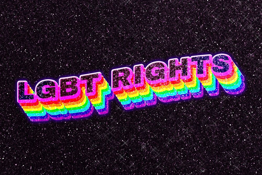 Lgbt rights rainbow 3d typography
