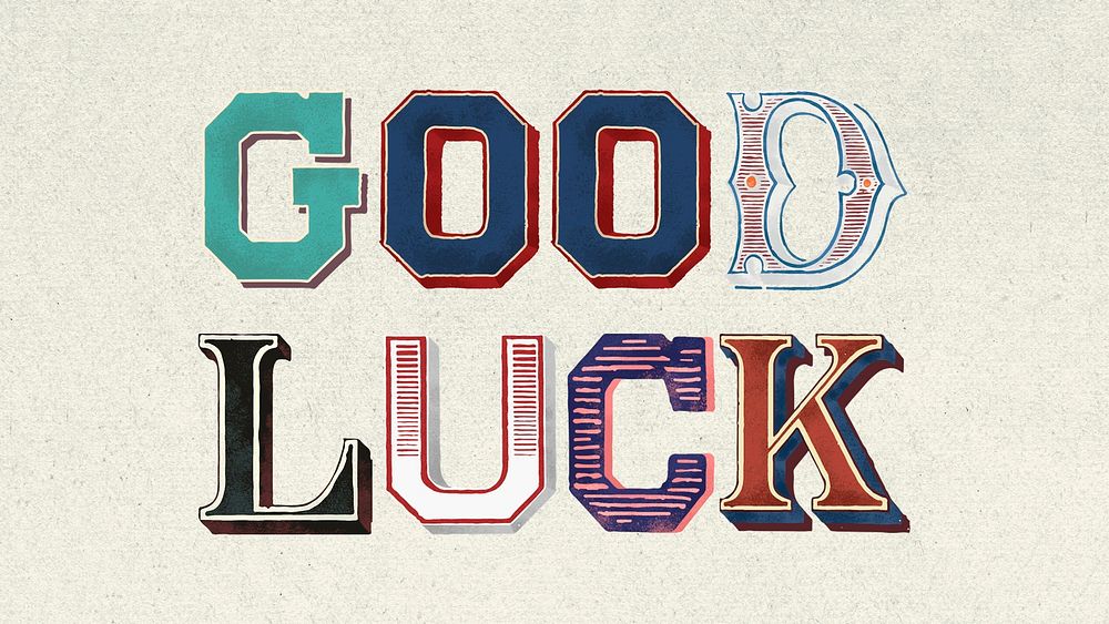 Retro good luck word design
