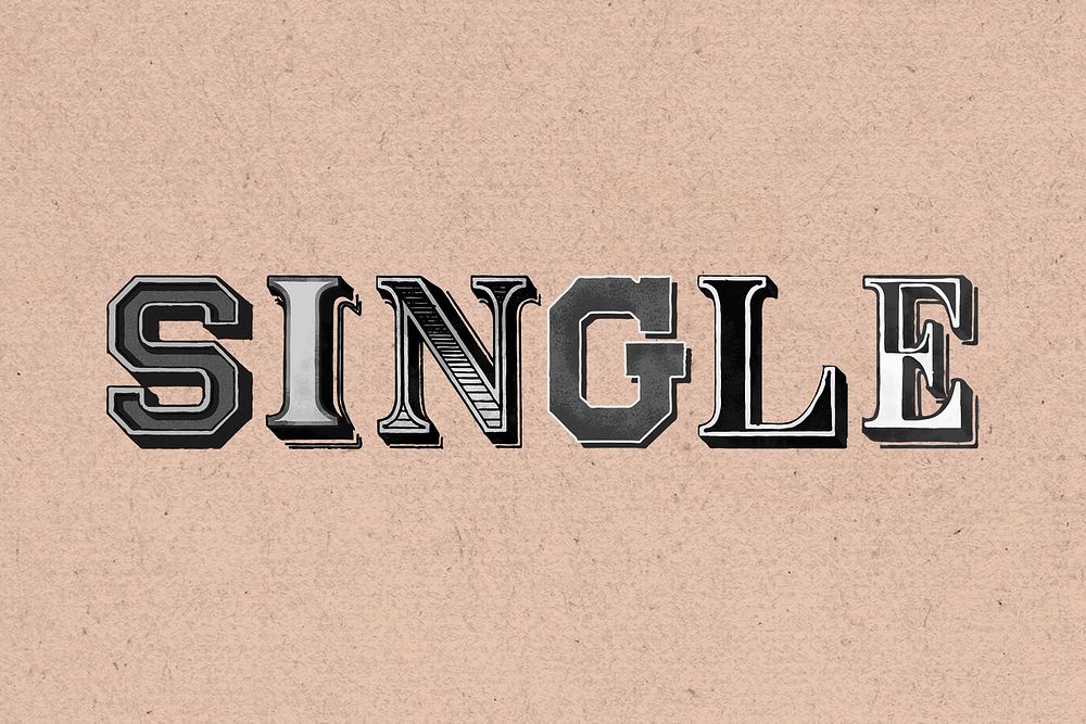 Single shadowed word vintage typography