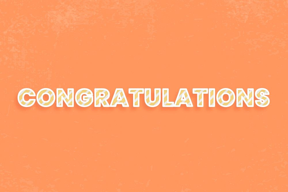 Congratulations message diagonal cane pattern font text typography