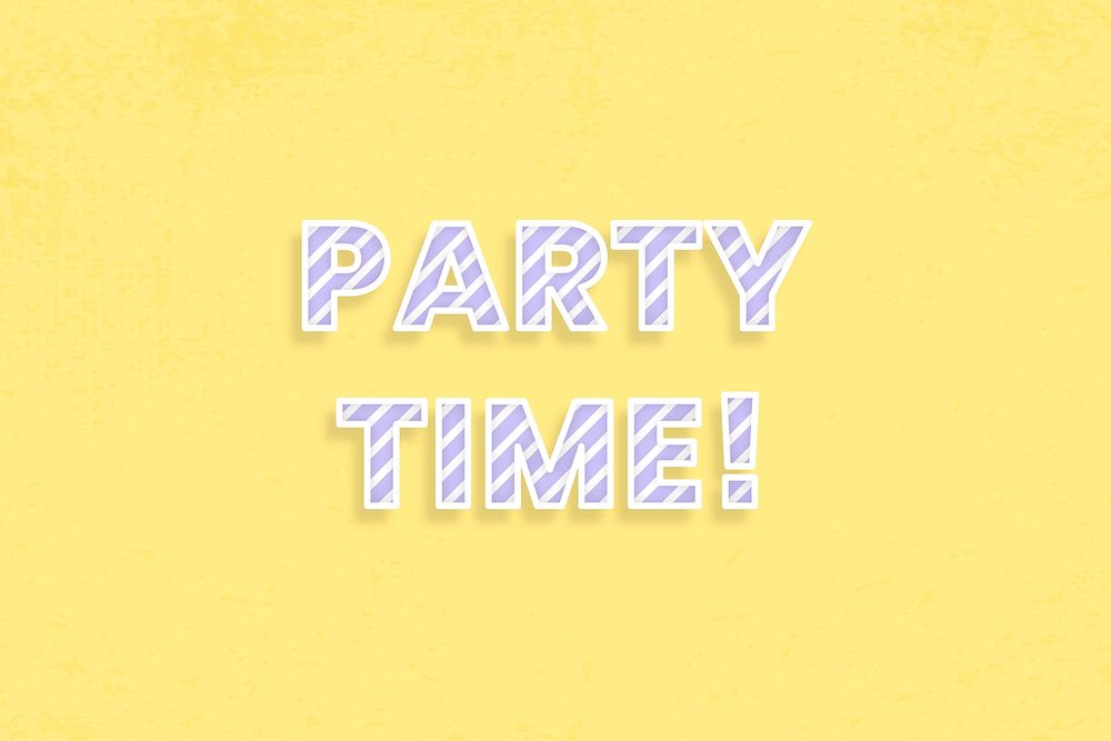 Party time! lettering diagonal stripe font typography