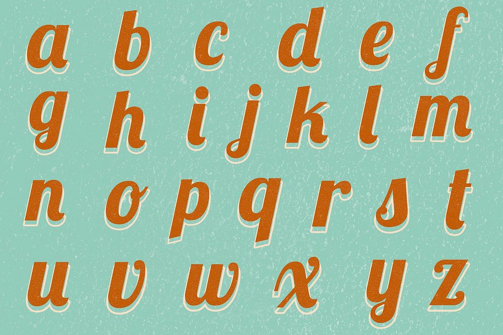 A-Z retro alphabet psd bold fonts lettering typography