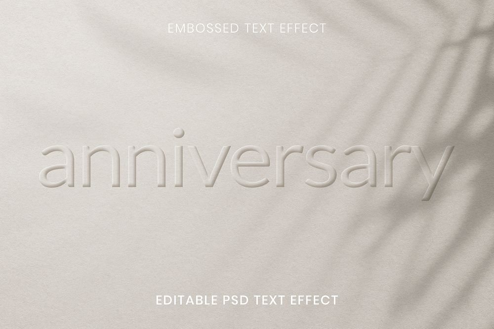Word embossed editable psd text effect on beige