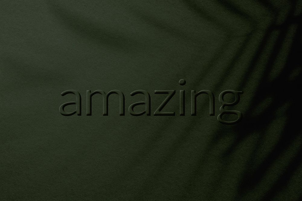 Amazing text embossed plant shadow textured font