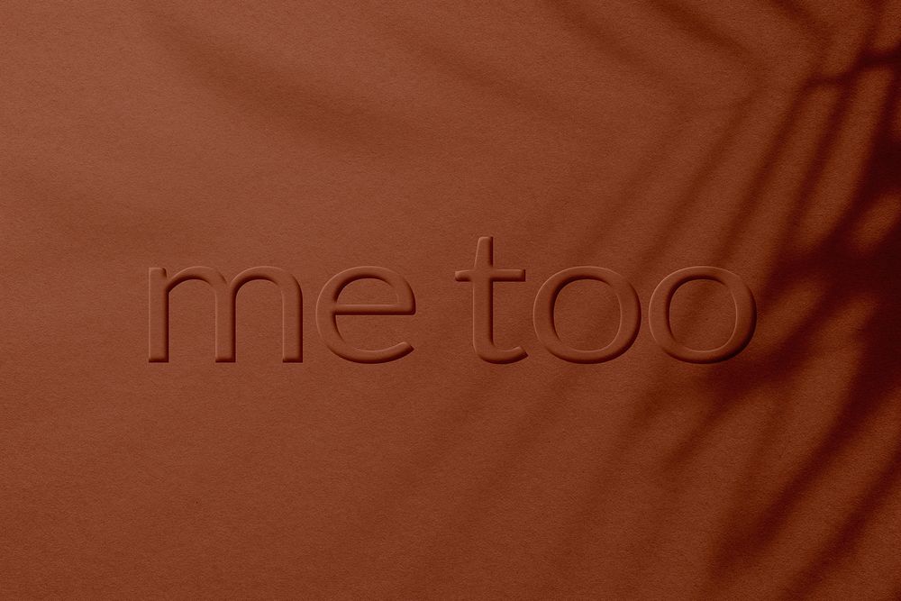 Text me too embossed textured typography