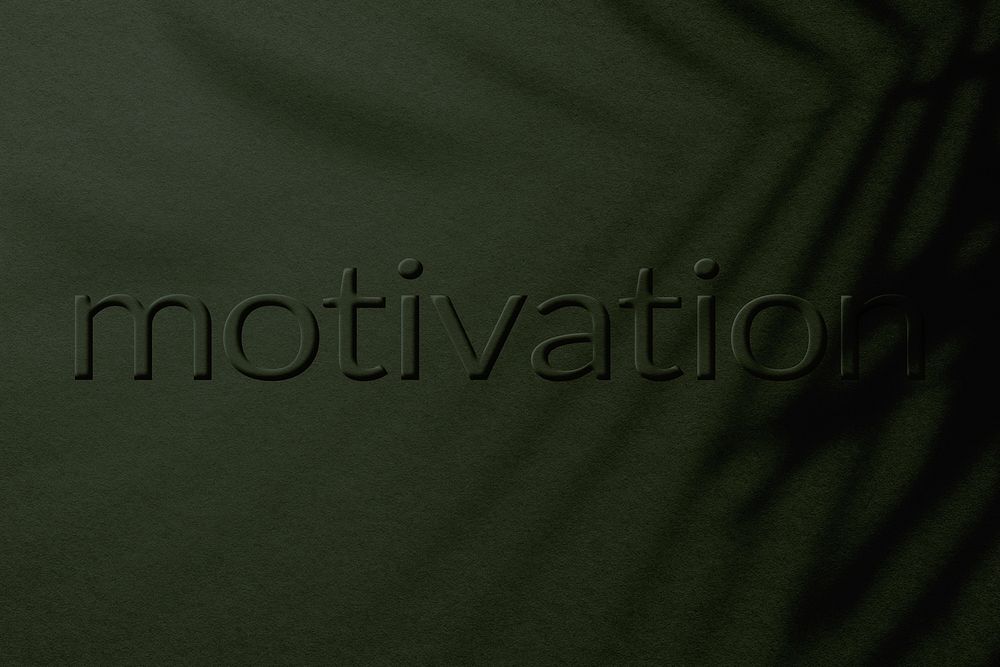 Motivation text embossed plant shadow textured font