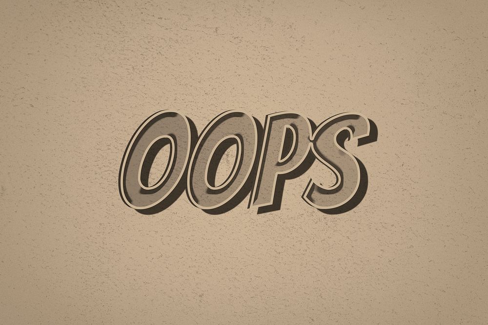 Oops word retro style typography