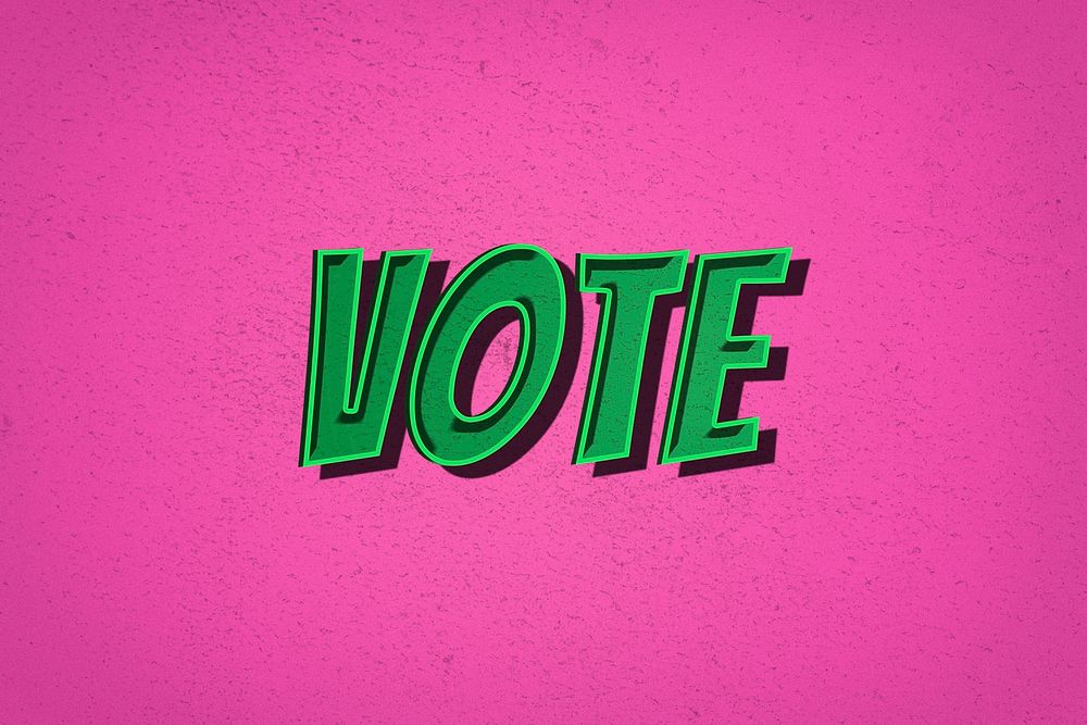 Vote word comic font retro typography