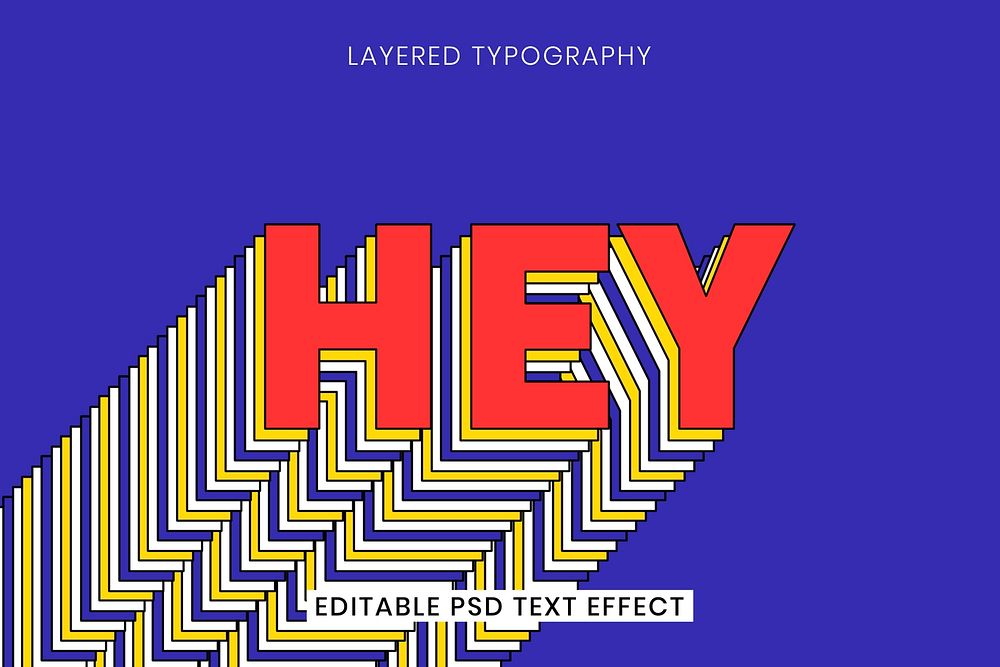 Editable layered psd text effect template
