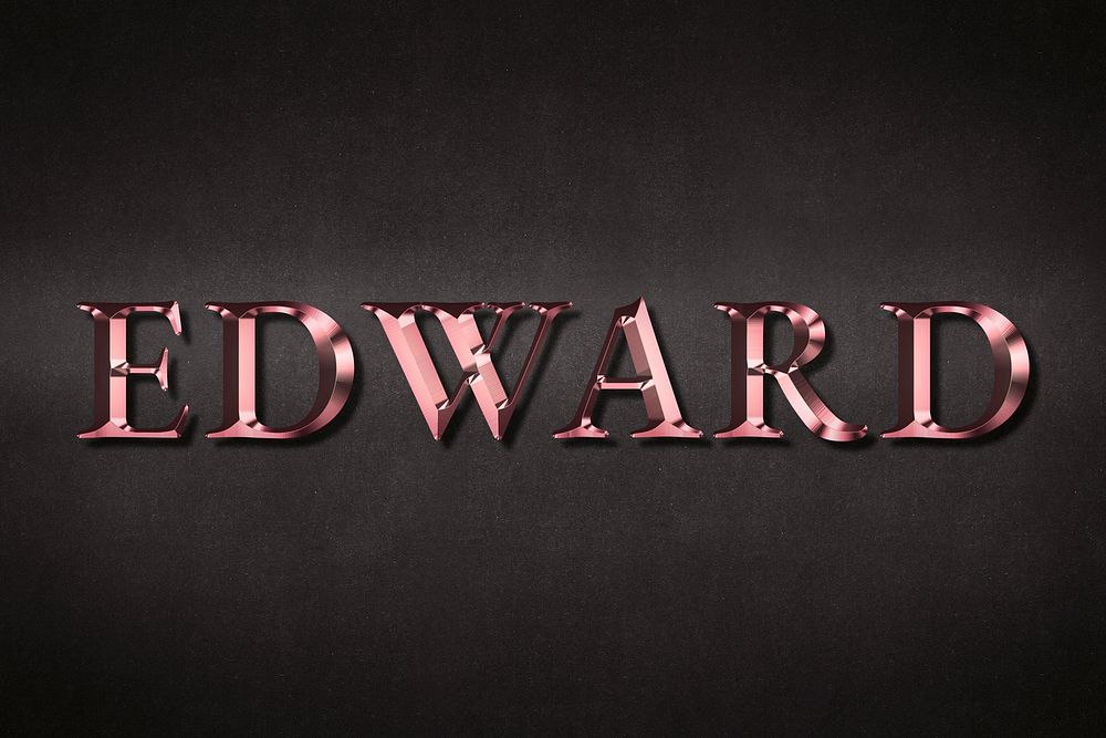 Edward typography in rose gold design element