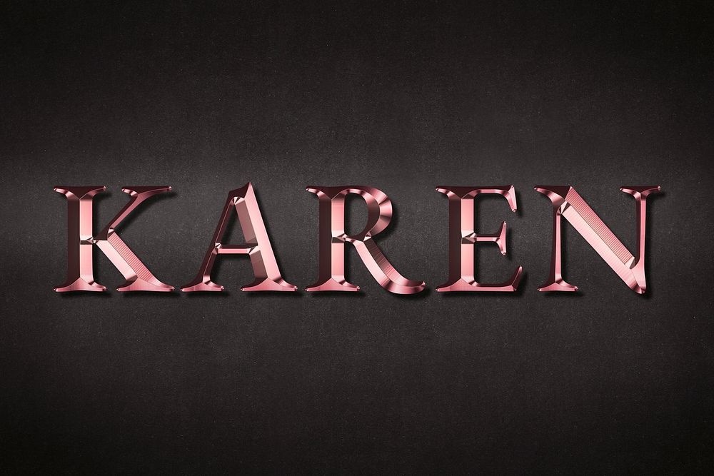 Karen typography in rose gold design element
