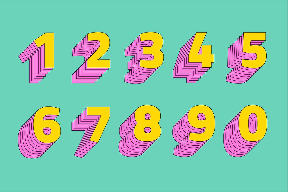 Number set 3d stylized vector | Premium Vector - rawpixel