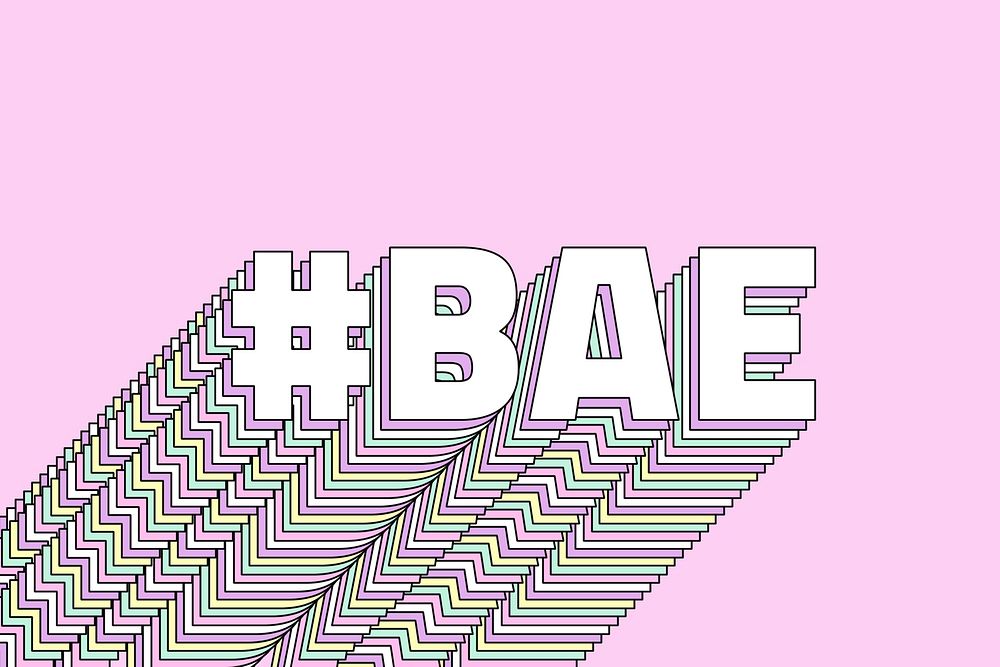 Layered psd retro pastel bae stylized text typography