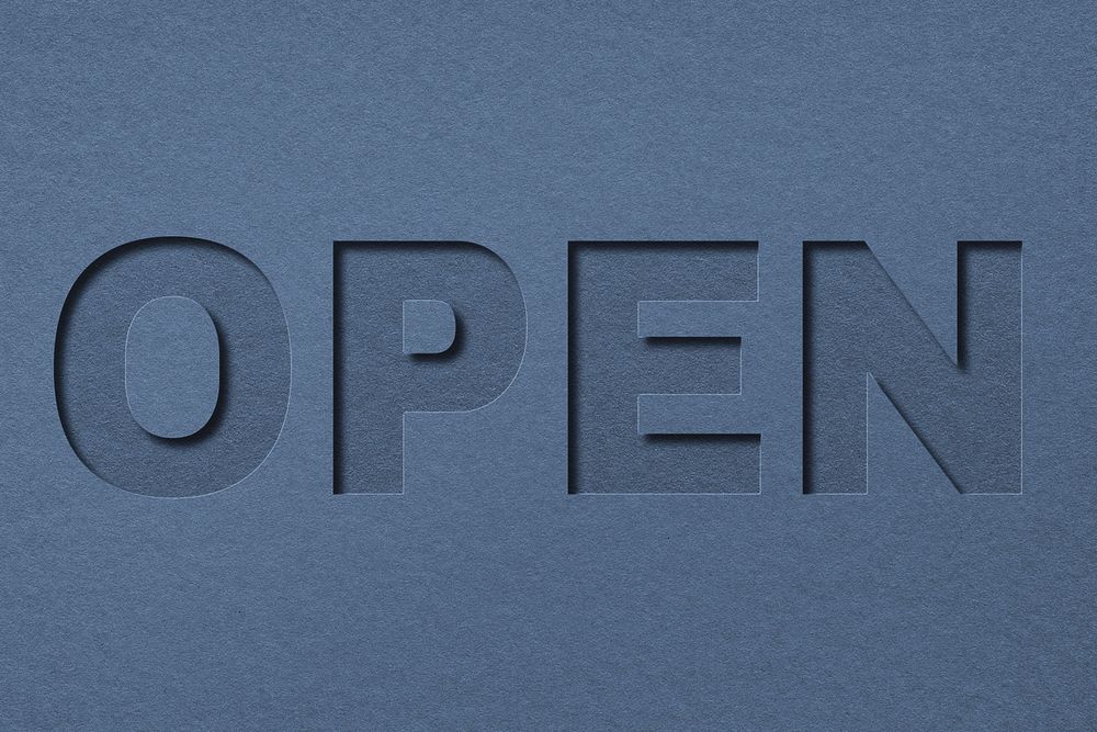 Paper cut 3d lettering open font typography