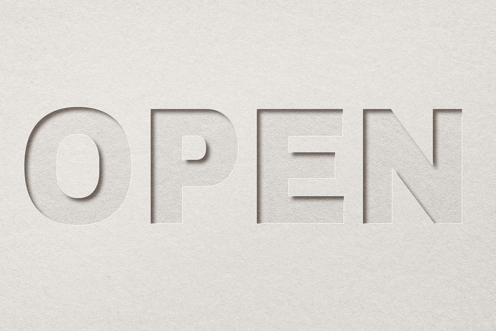 Paper cut 3d lettering open font typography