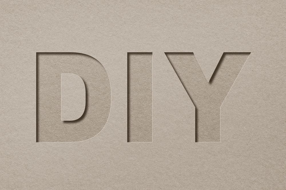 DIY text paper cut font typography