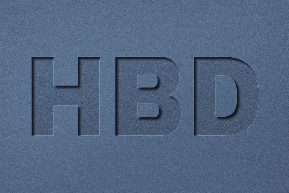 HBD paper cut lettering word art typography