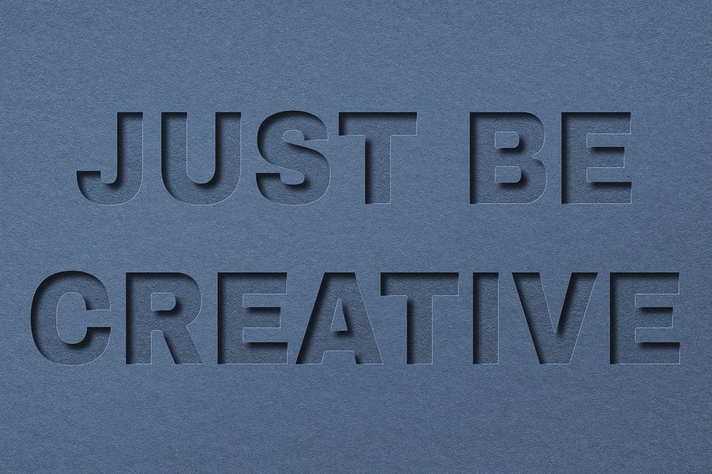 Just be creative 3d paper cut font typography