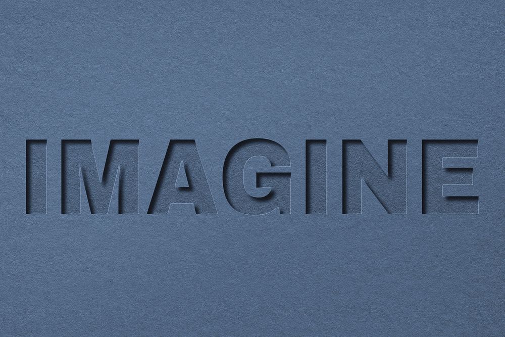 Imagine paper cut lettering word art