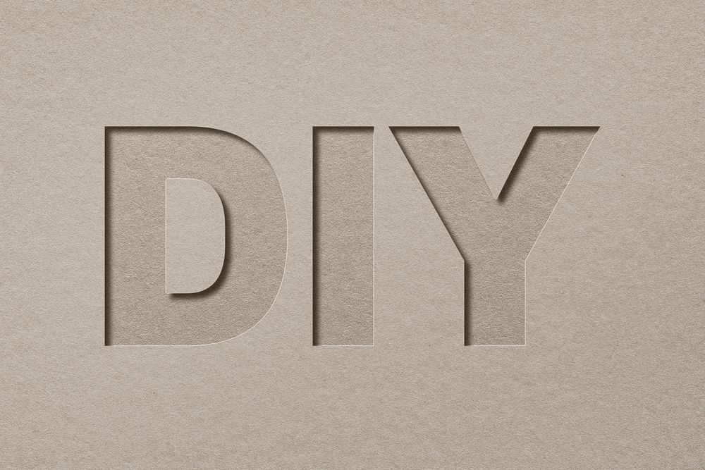 DIY word psd paper cut typography