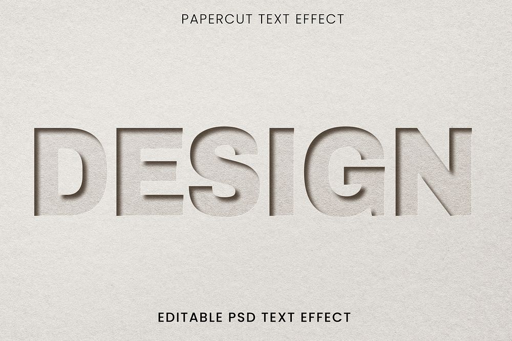Paper cut editable psd text effect template