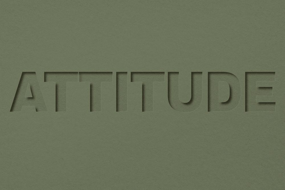 Attitude text typeface paper texture