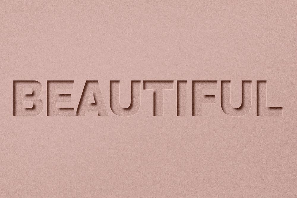 Beautiful word bold font typography paper texture