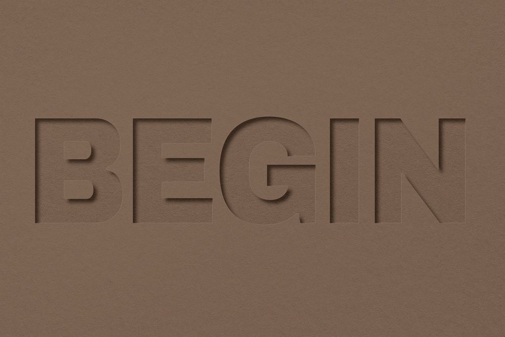Begin word bold font typography