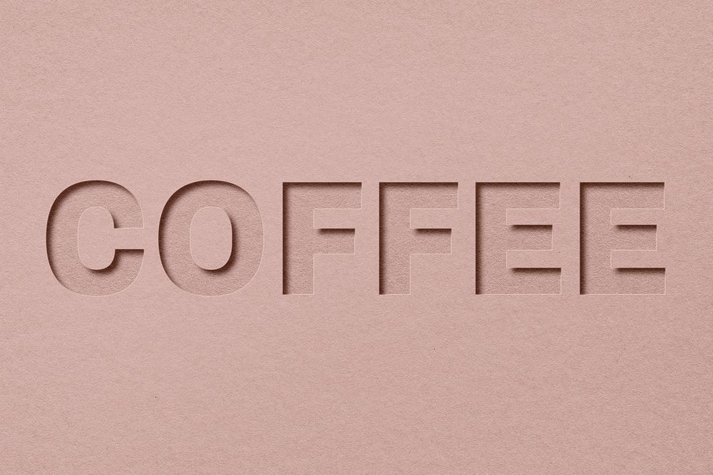 Coffee text cut-out font typography