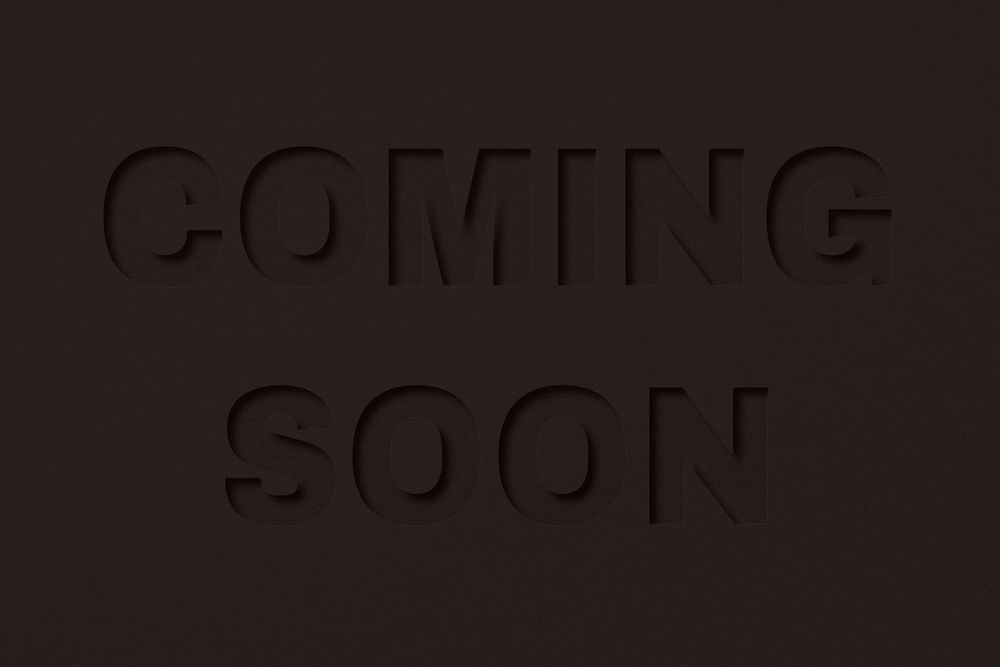 Coming soon text typeface paper texture