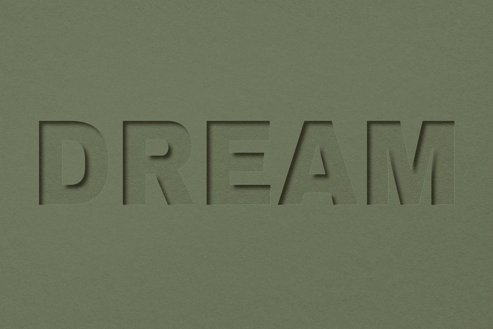 Dream text typeface paper texture