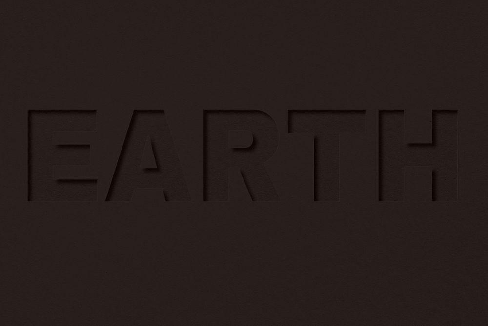Earth word bold paper cut font typography