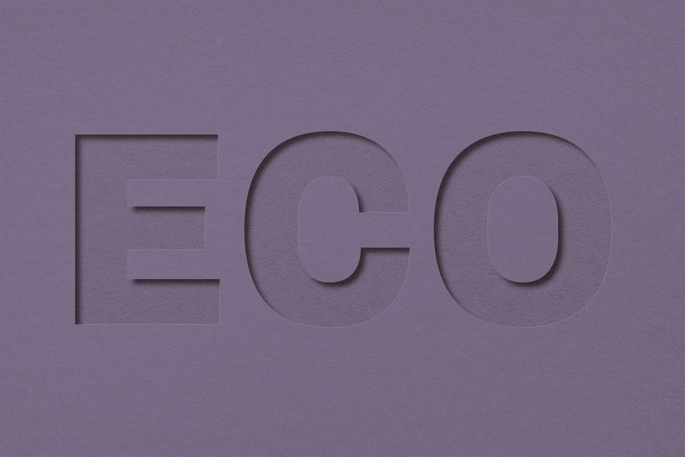 Eco text cut-out font typography