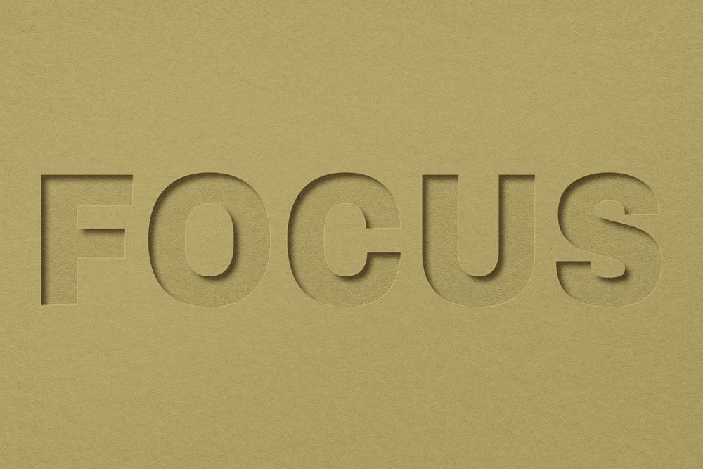 Focus text typeface paper texture