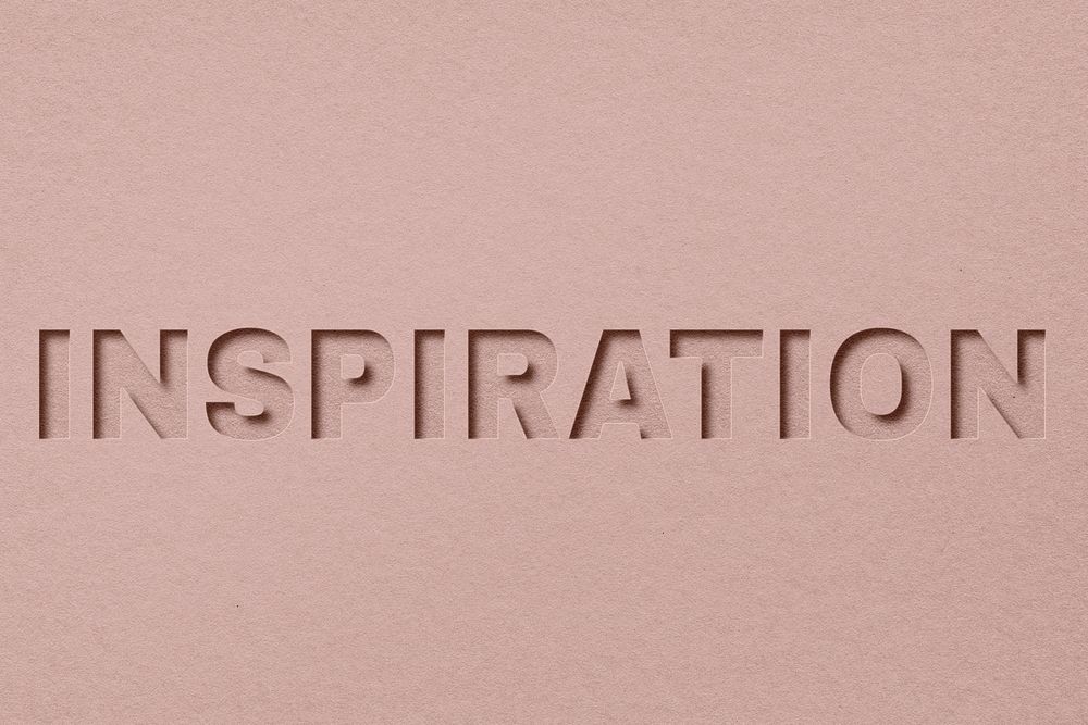 Inspiration word bold font typography paper texture