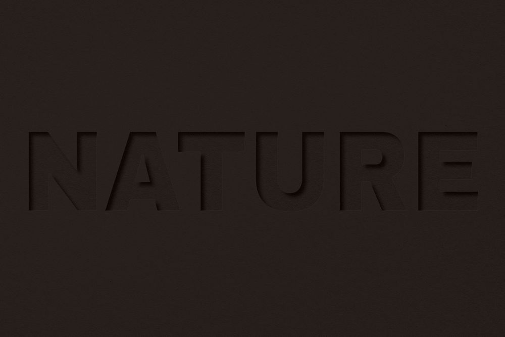 Nature text cut-out font typography