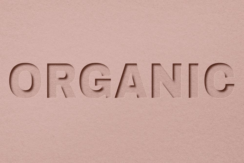 Organic word bold font typography paper texture