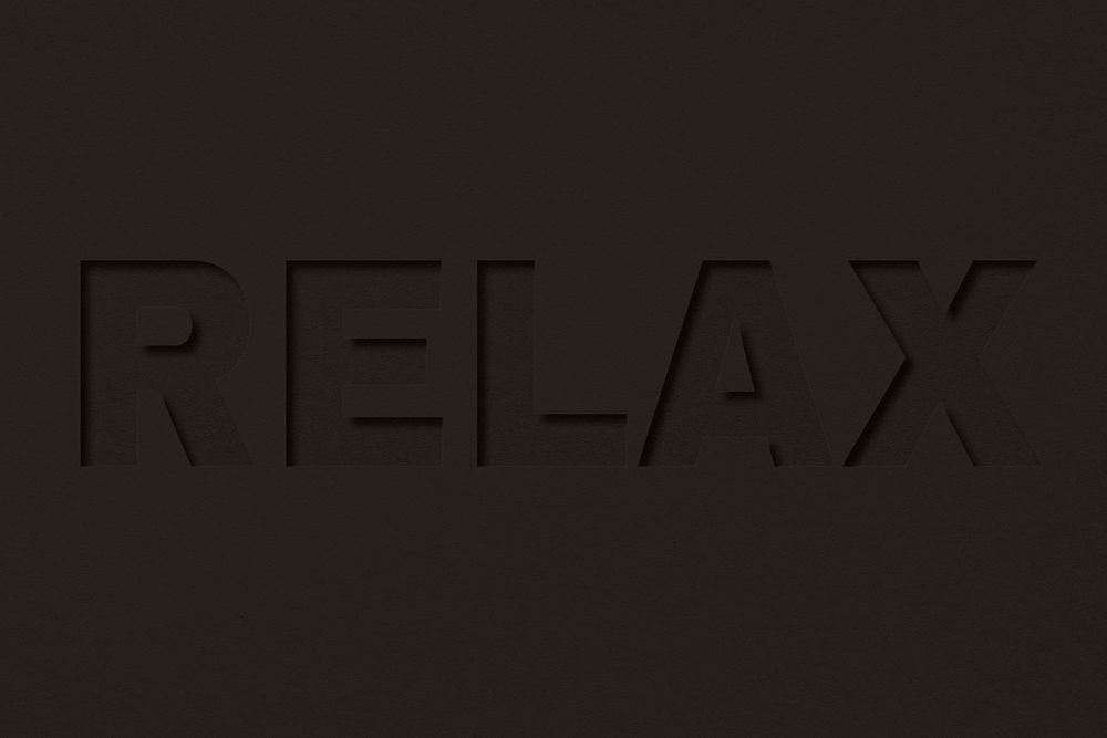 Relax word bold font typography paper texture
