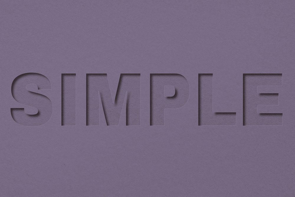 Simple word bold font typography paper texture